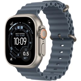Ремешок Apple Watch Ultra 49mm Anchor Blue Ocean Band - Natural Titanium Finish (MGCC4FE/A)