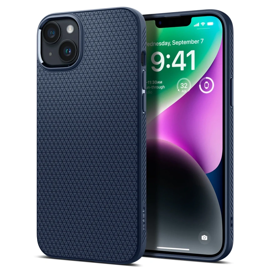 Чехол Spigen Liquid Air для iPhone 14 Plus (ACS04892) Navy Blue фото 9