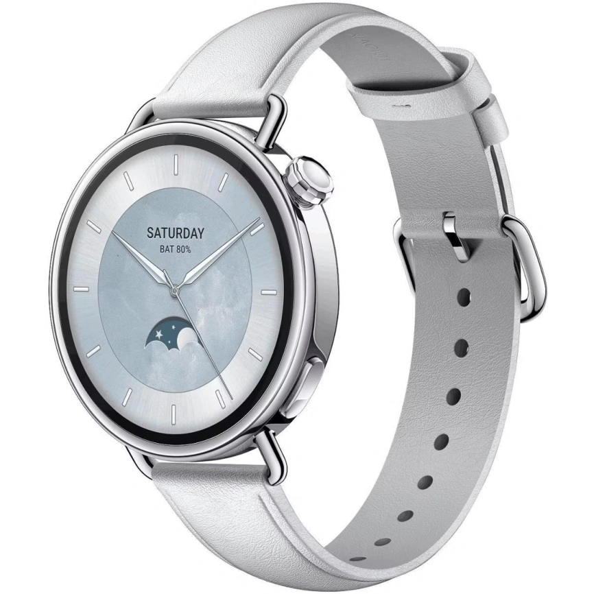 Смарт-часы Xiaomi Watch S4 41mm Leather Strap White фото 1