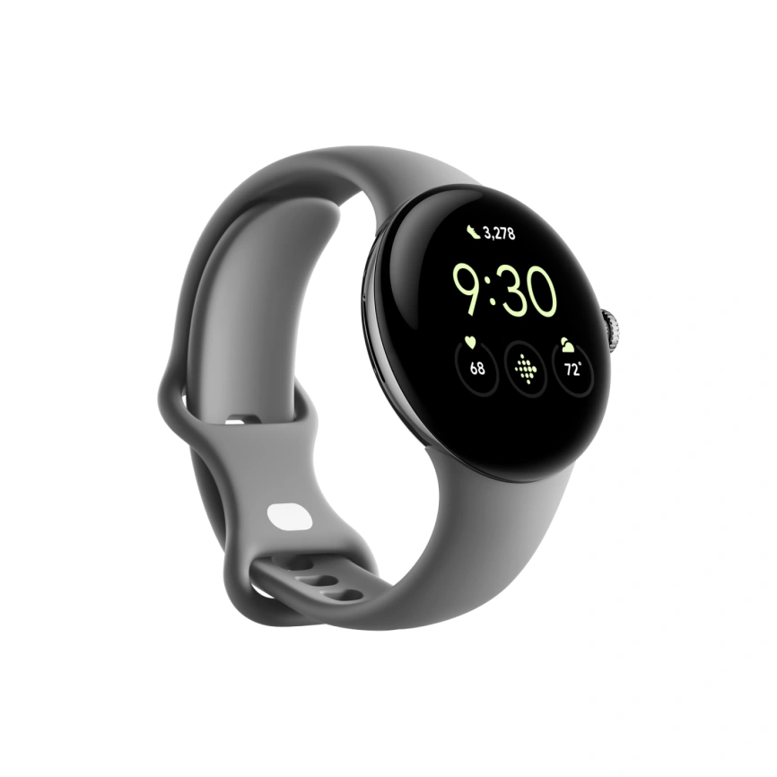 Смарт-часы Google Pixel Watch Polished Silver case/Charcoal Active band фото 1