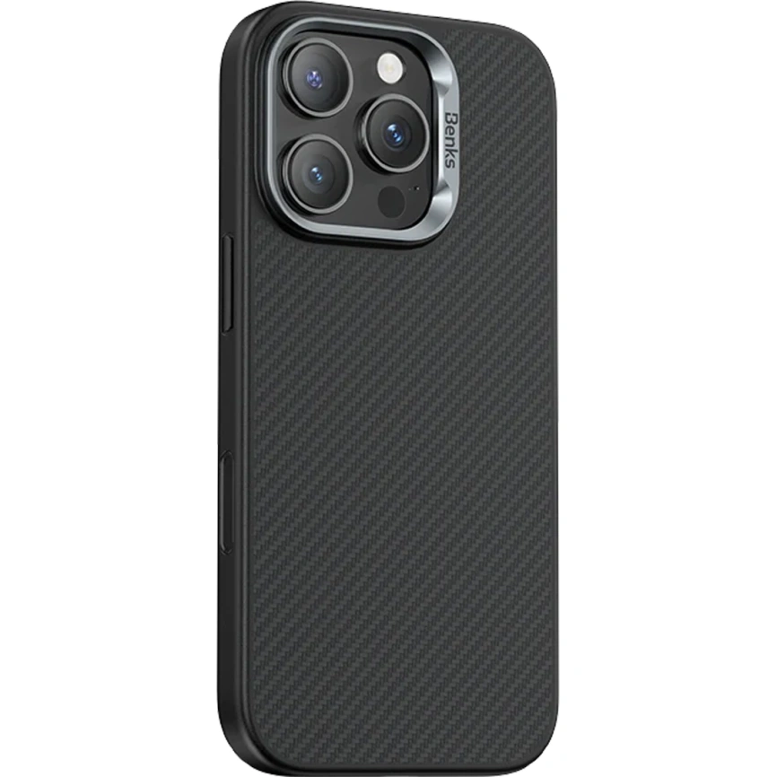 Чехол Benks Kevlar ArmorPro Case with MagSafe 600D для iPhone 16 Pro Max Black/Metal Frame фото 5
